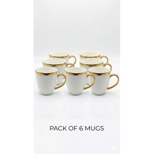 Premium 6-Piece Bone China Coffee Mug Set - Crockery - Best Price in Pakistan - HitShop.pk